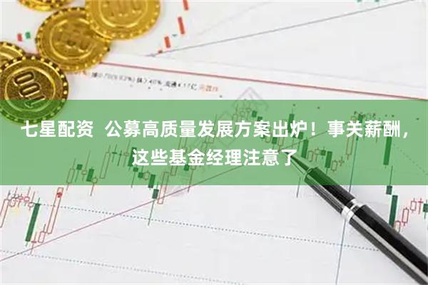 七星配资  公募高质量发展方案出炉！事关薪酬，这些基金经理注意了
